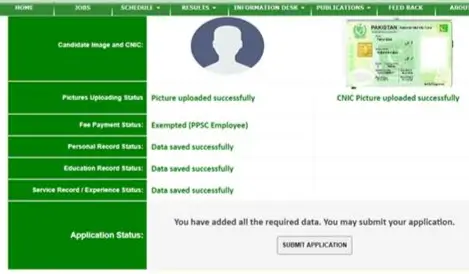 click on submit application